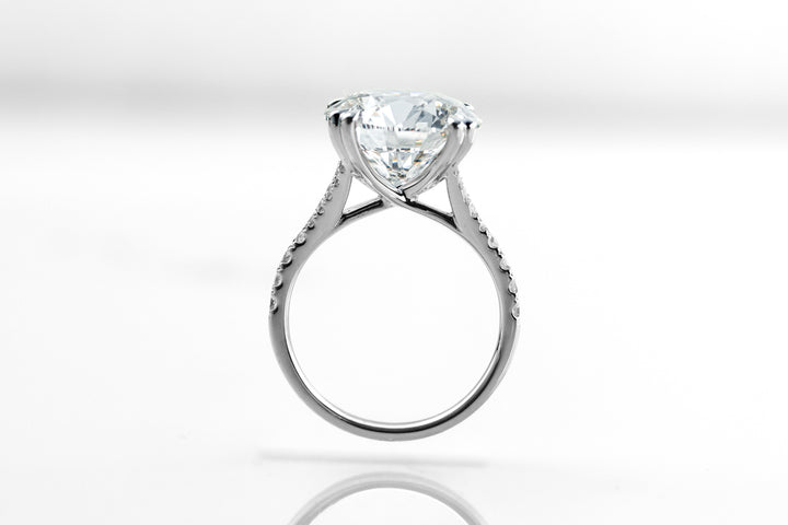 CYRENE WHITEGOLD SPLIT SHANK RING 7CT ROUND CUT LAB DIAMOND
