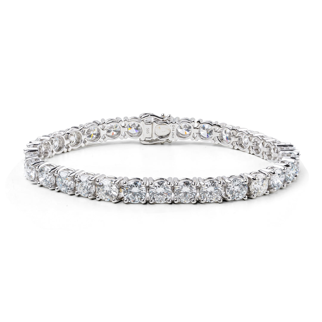 WHITEGOLD TENNIS BRACELET 30 STONES LAB DIAMOND