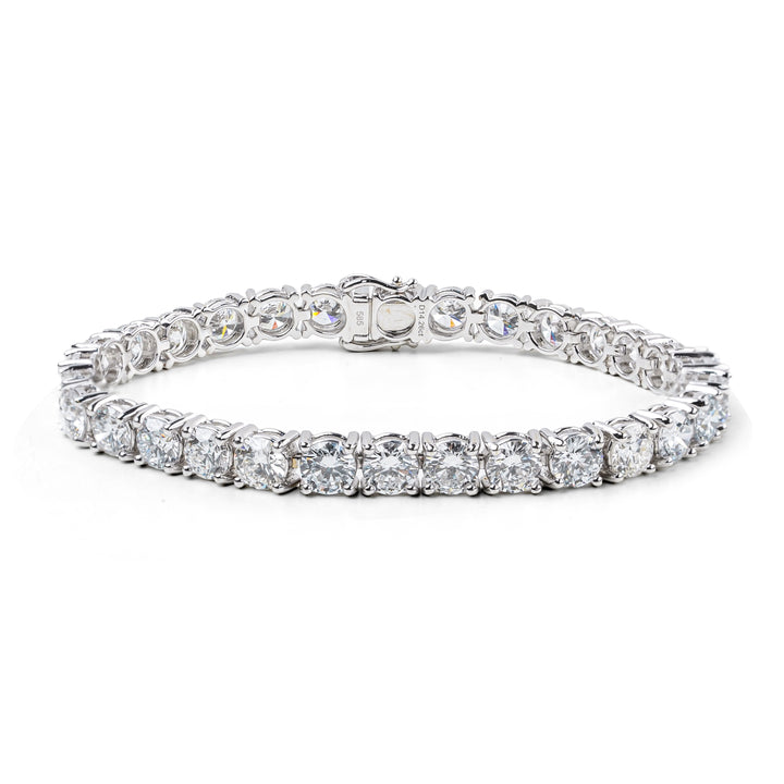 WHITEGOLD TENNIS BRACELET 30 STONES LAB DIAMOND